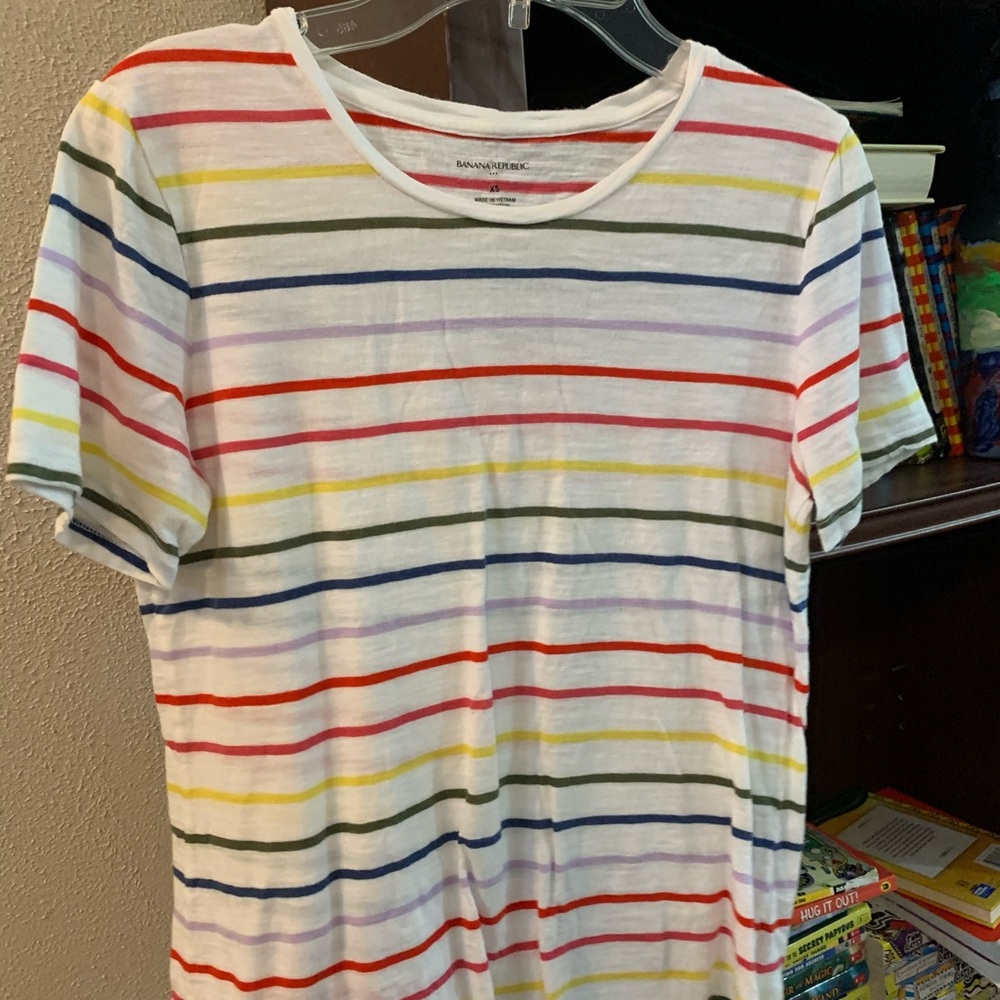Banana Republic Striped Crew Tee Shirt